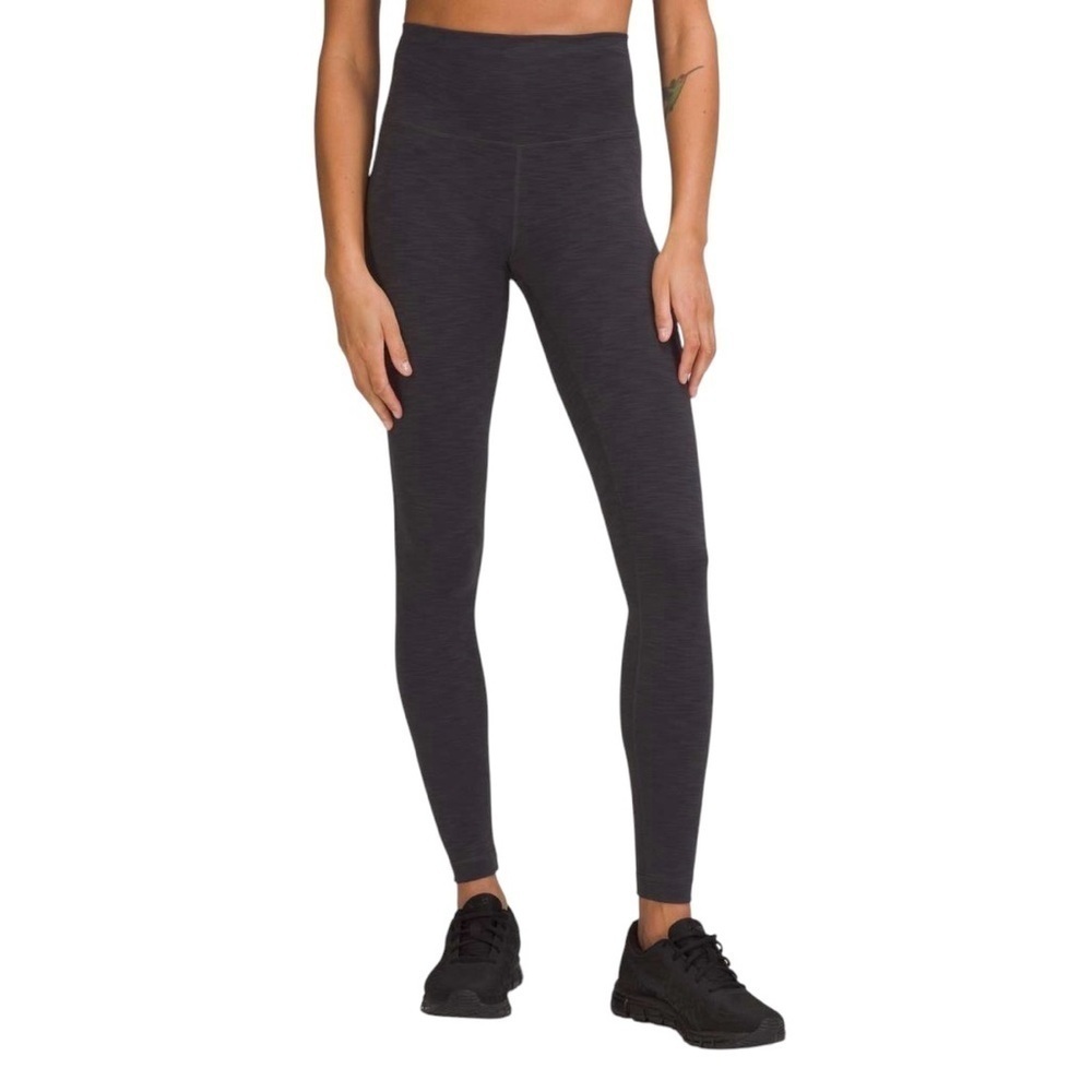 Lululemon Wunder Train High-Rise Leggings 28" Heathered Grey Everlux Sz 14